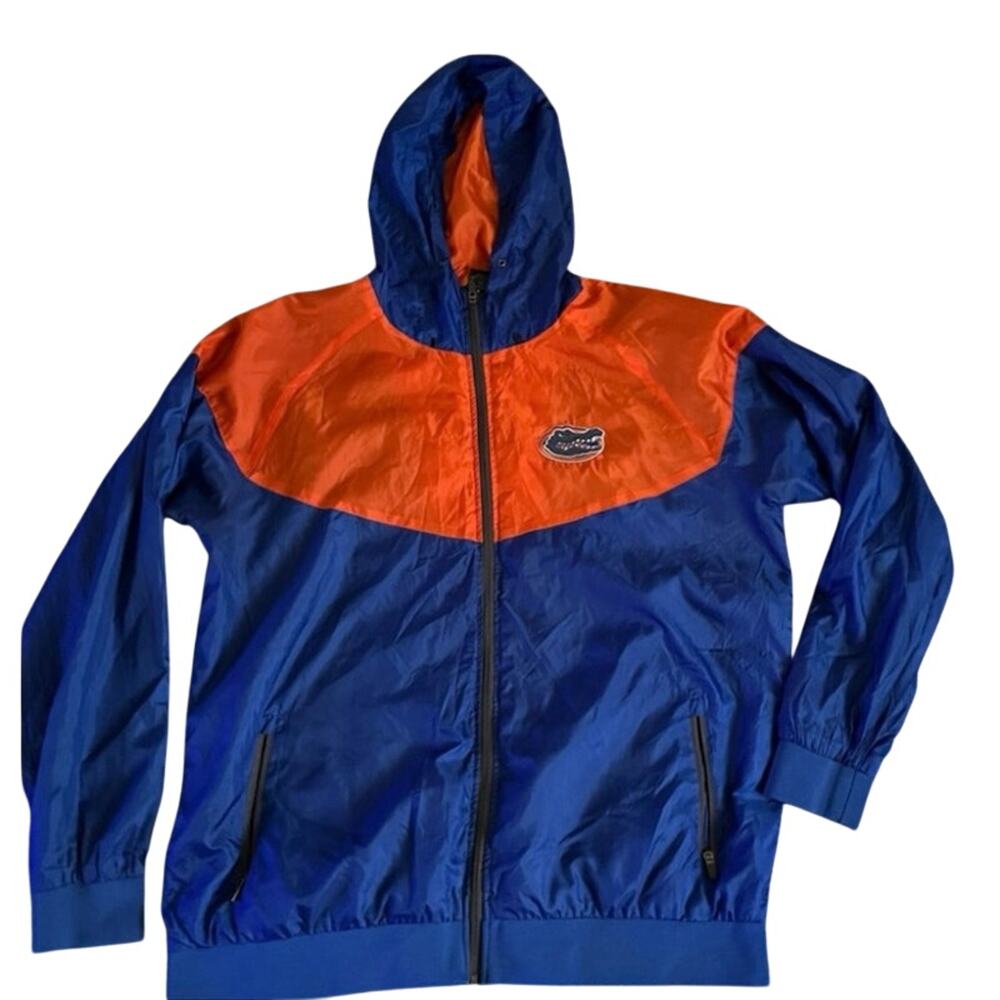 Florida Gators Windbreaker Jacket Mens XXL Blue Orange Full Zip Hooded